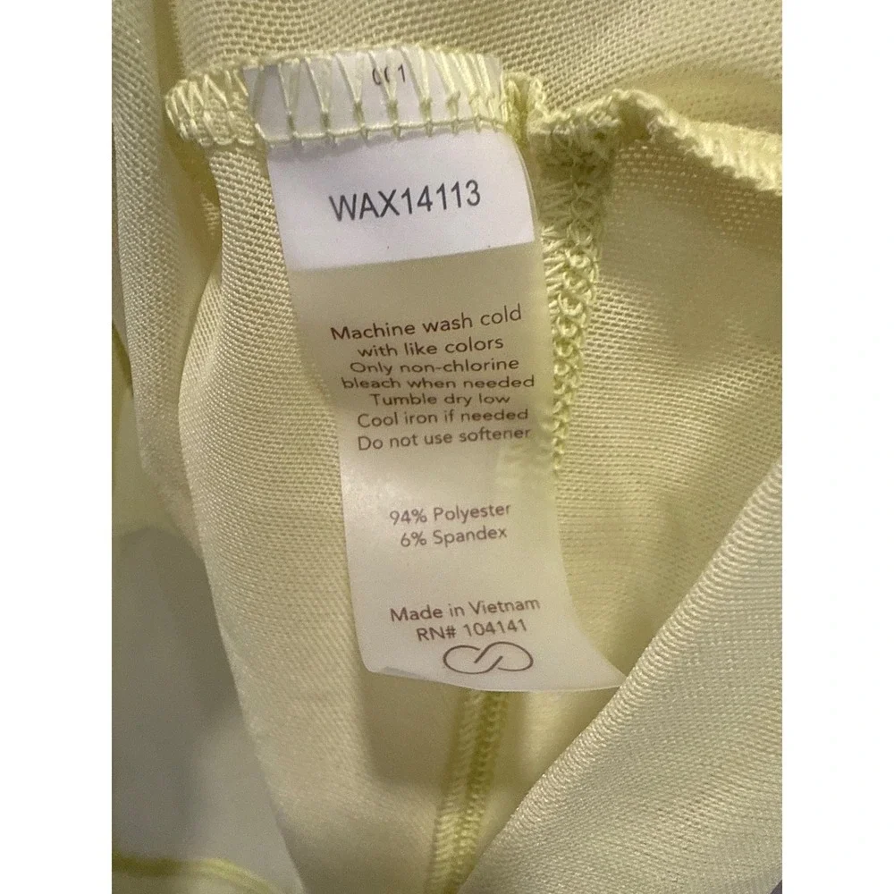 New CALIA Mesh Front Twist Top Medium Yellow Cropped Tee Sheer Activewear Layer - Picture 6 of 9